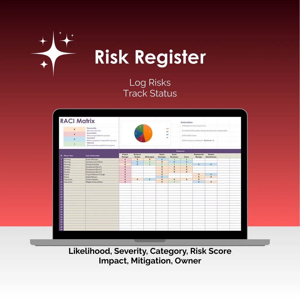 Risk Register and Matrix - Excel - Matrix