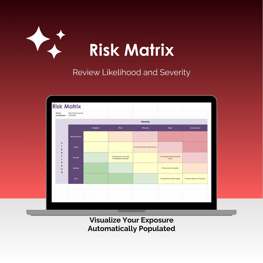 Risk Register and Matrix - Excel - Register