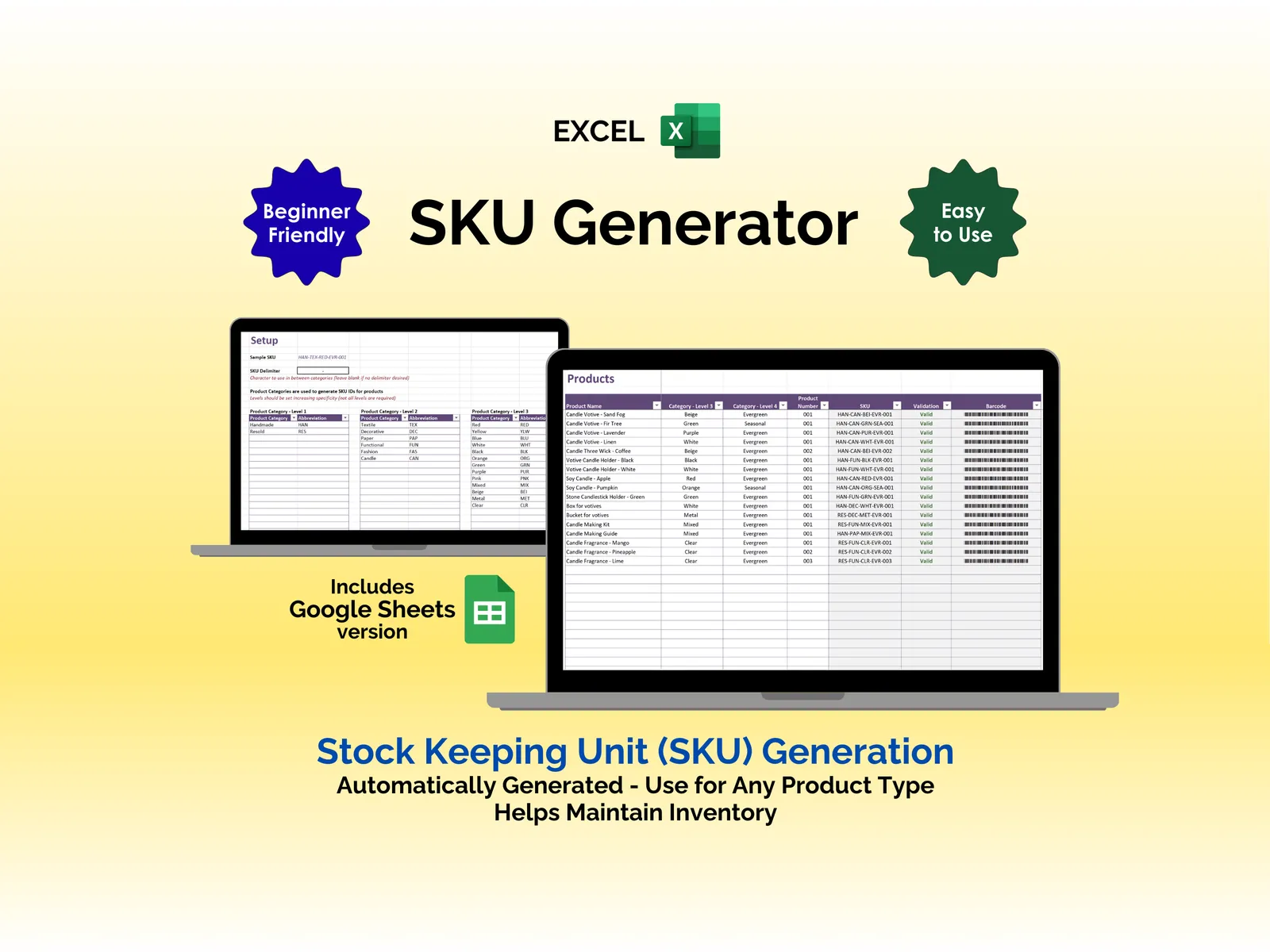 SKU Generator - Excel - Tools to help any bakery business