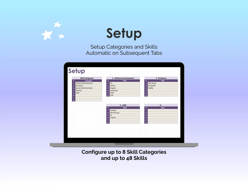 Skills Matrix - Excel - Setup