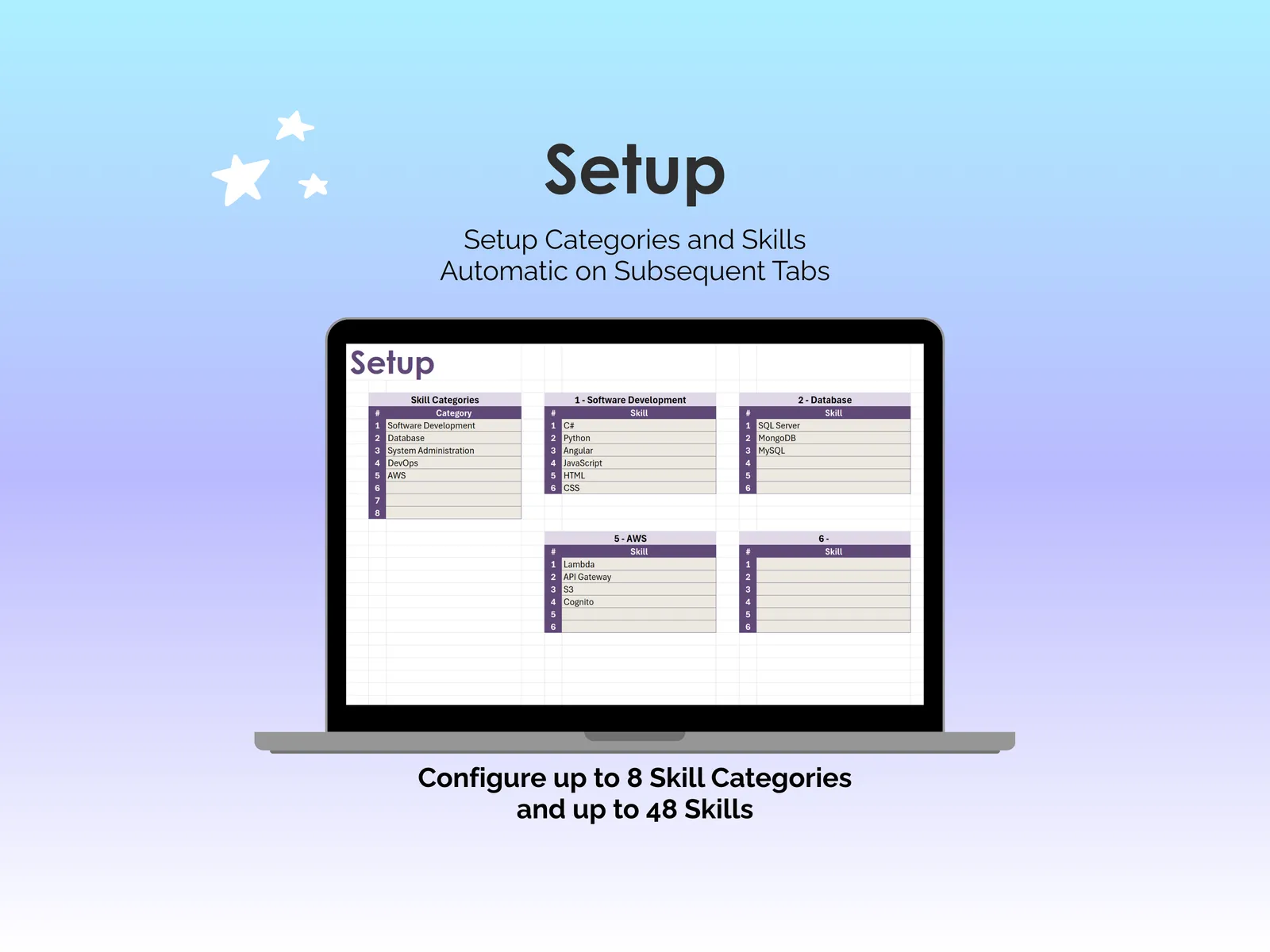 Skills Matrix - Excel - Setup