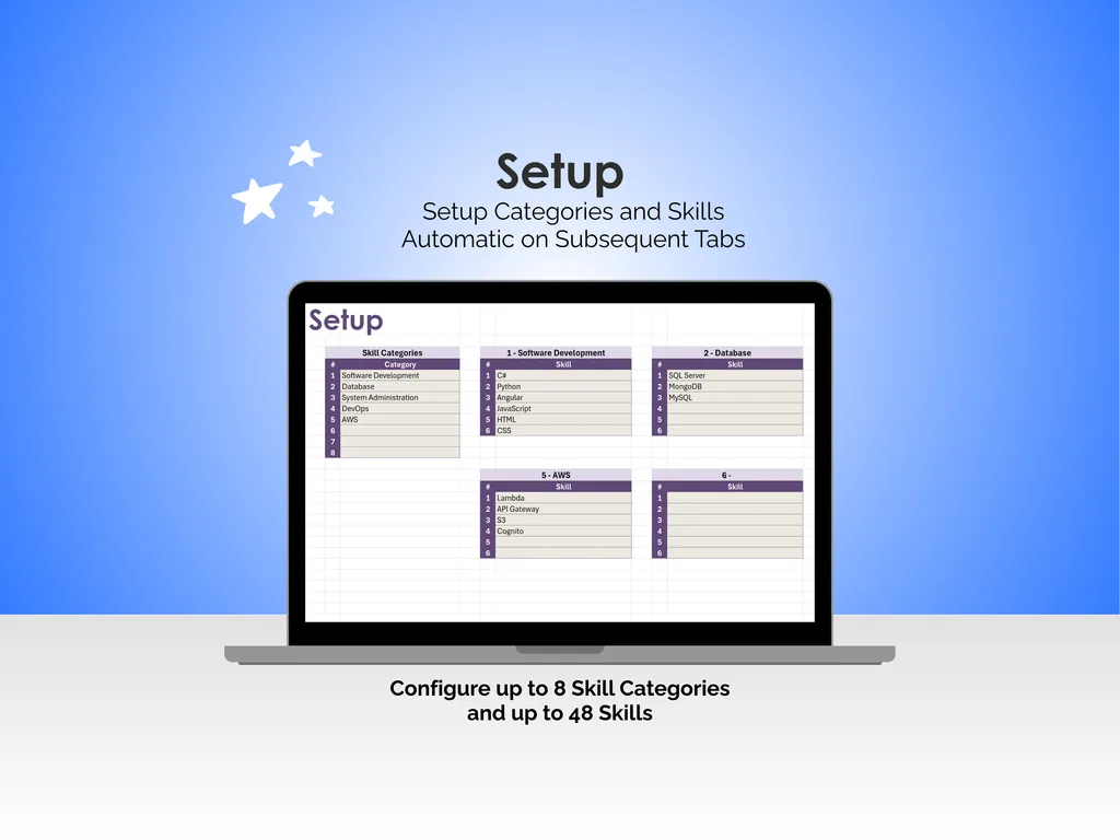 Skills Matrix - Excel - Setup