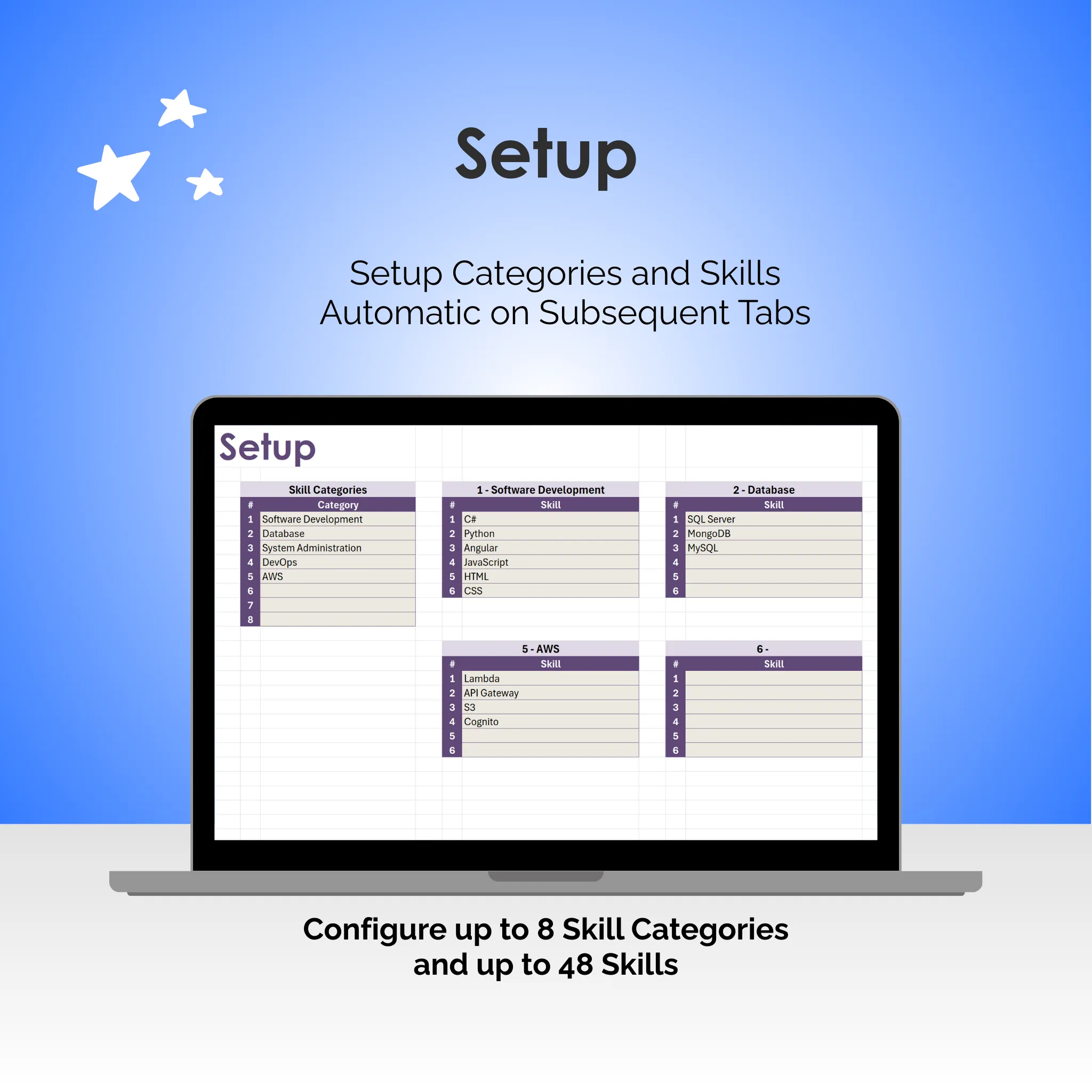 Skills Matrix - Excel - Setup