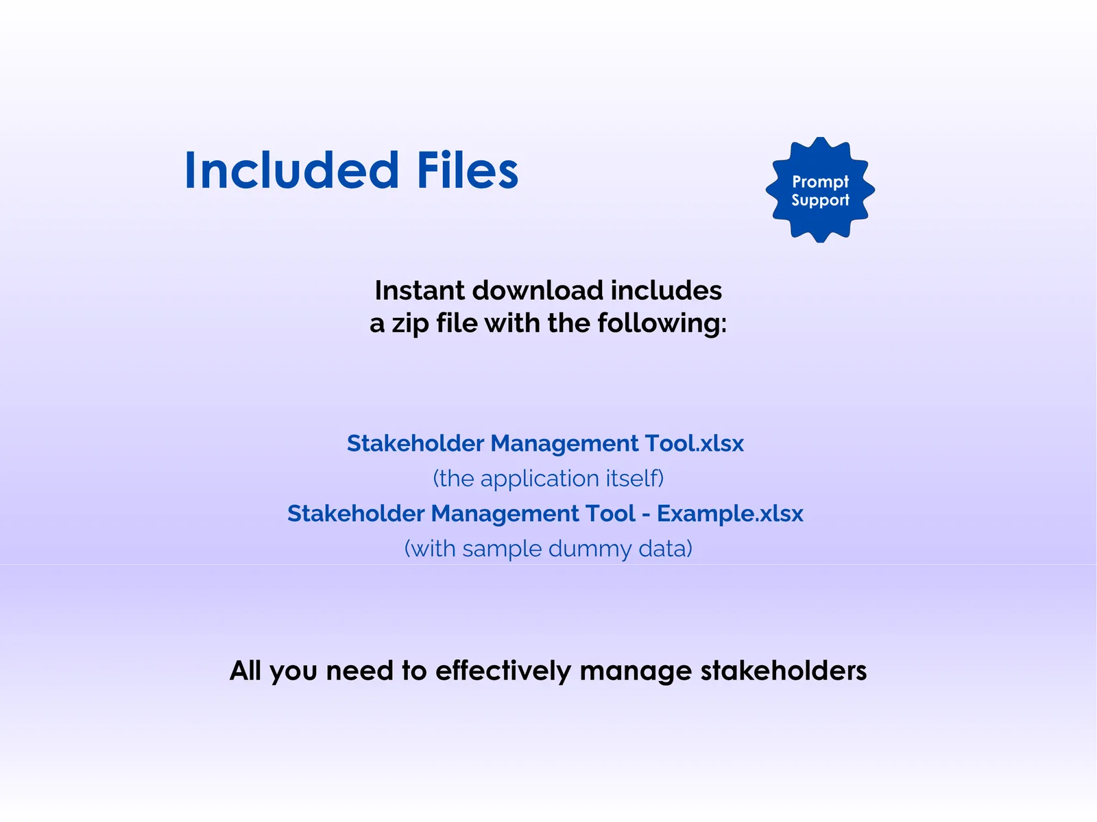 Stakeholder Management Tool - Excel - Included Files - All you need to effectively manage stakeholders