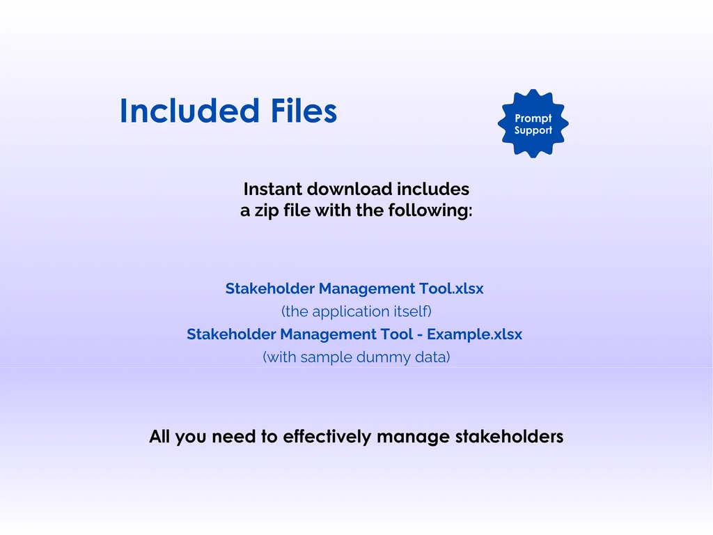 Stakeholder Management Tool - Excel - Included Files - All you need to effectively manage stakeholders