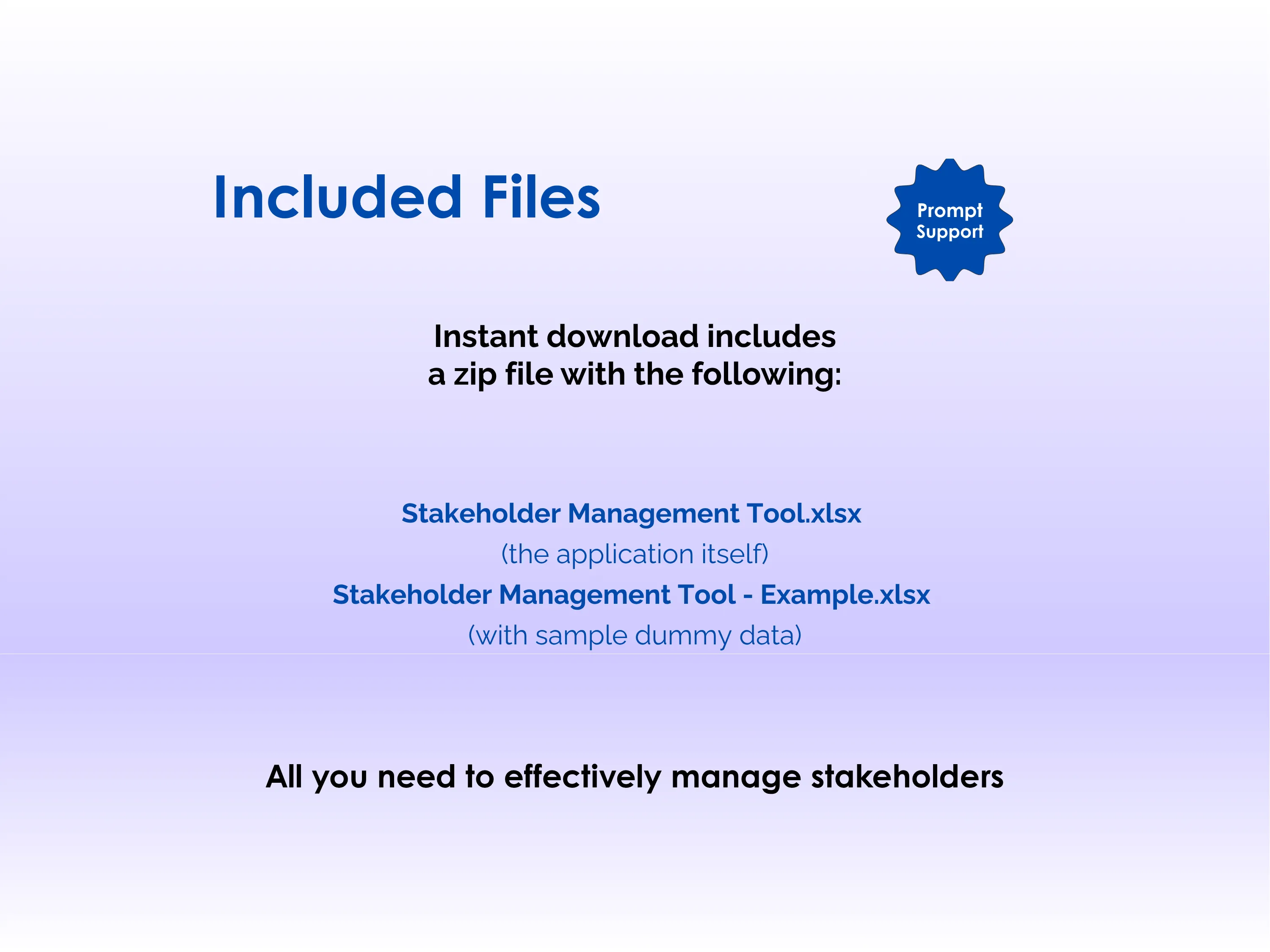 Stakeholder Management Tool - Excel - Included Files - All you need to effectively manage stakeholders