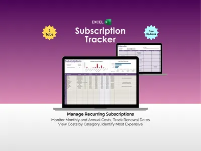 Subscription Tracker - Excel