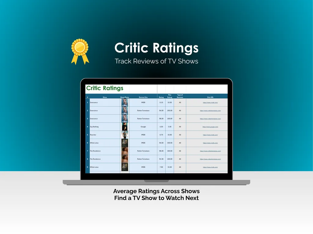 TV Show Tracker - Excel - Critic Ratings