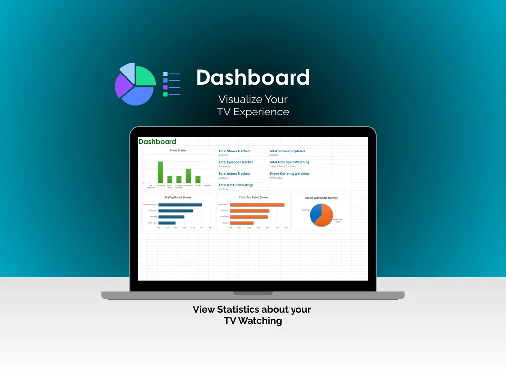 TV Show Tracker - Excel - Dashboard