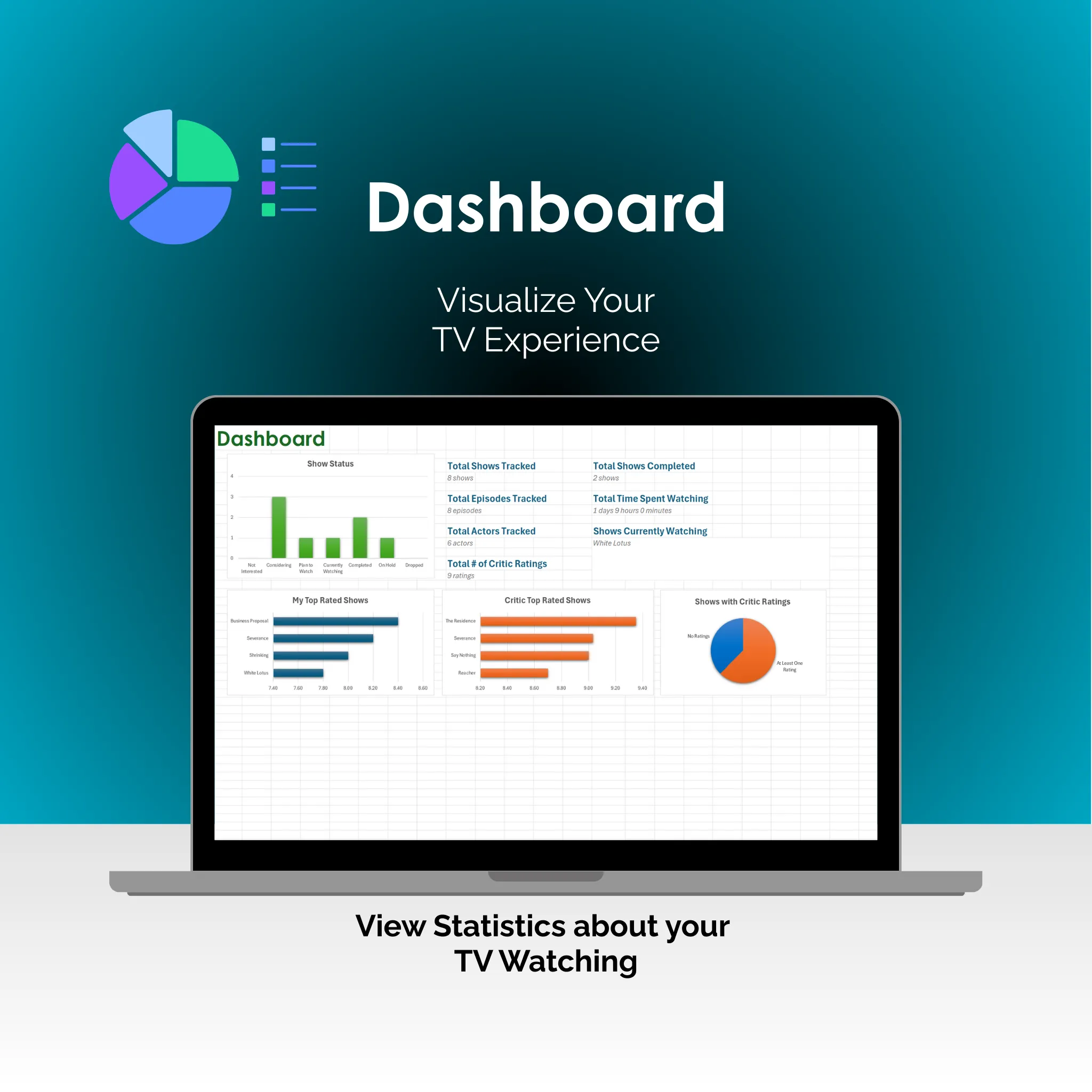 TV Show Tracker - Excel - Dashboard
