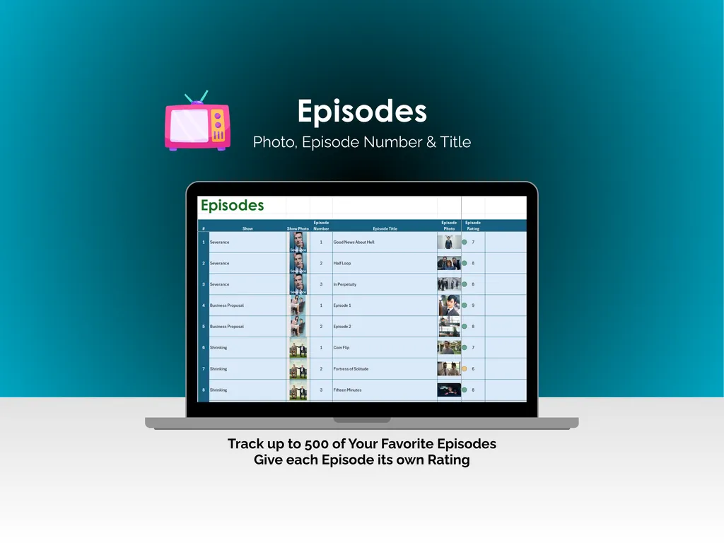 TV Show Tracker - Excel - Episodes
