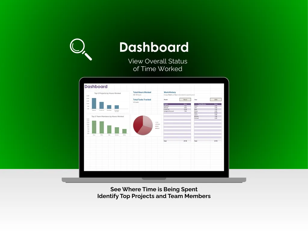 Time Tracker - Excel - Dashboard