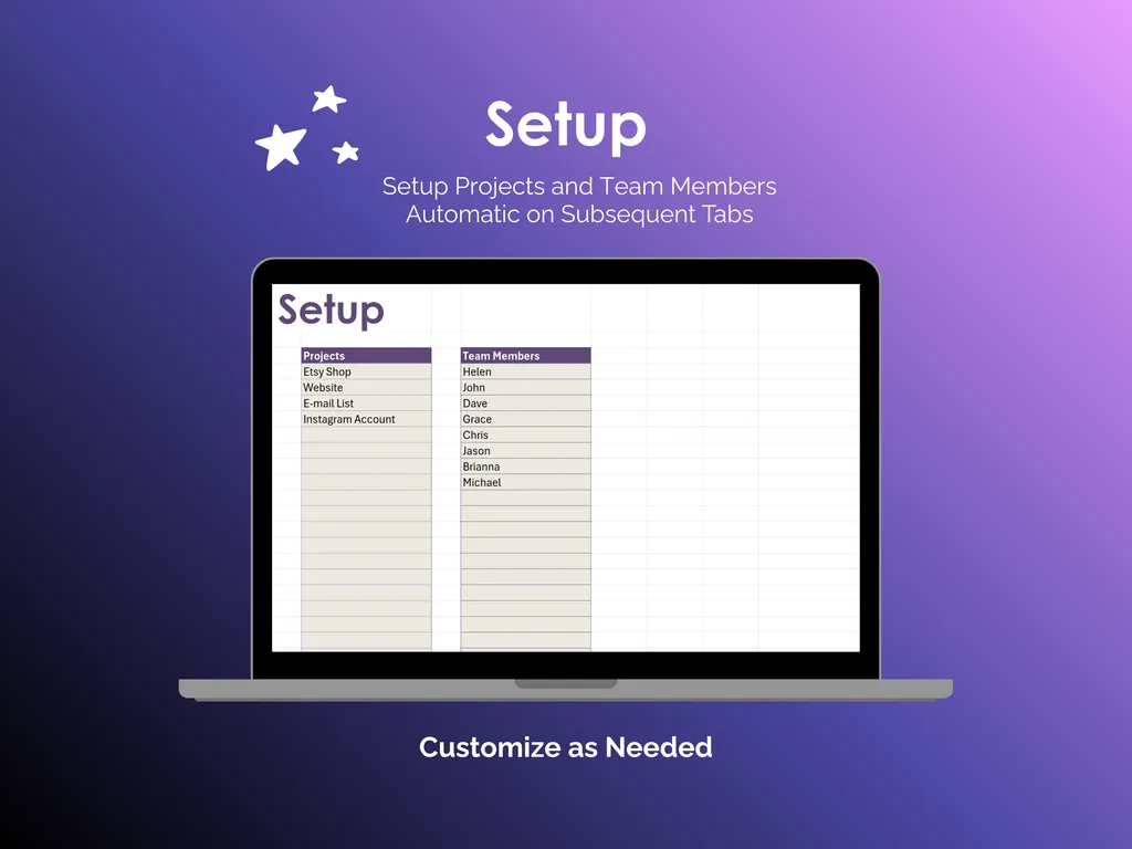 Time Tracker - Excel - Setup