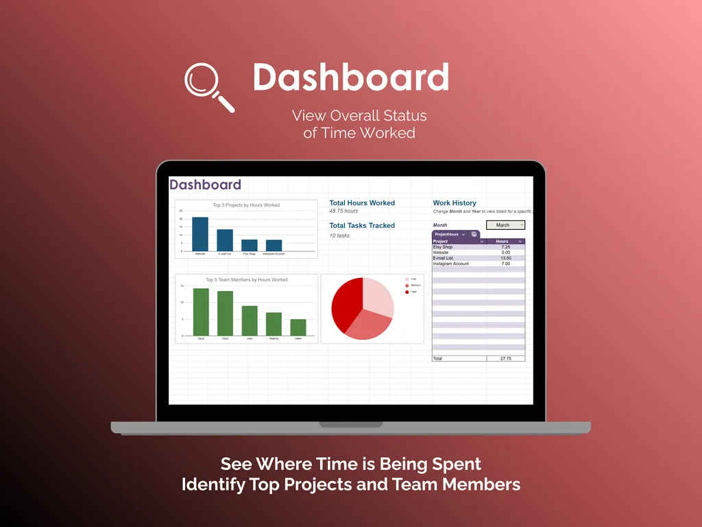 Time Tracker - Sheets - Dashboard