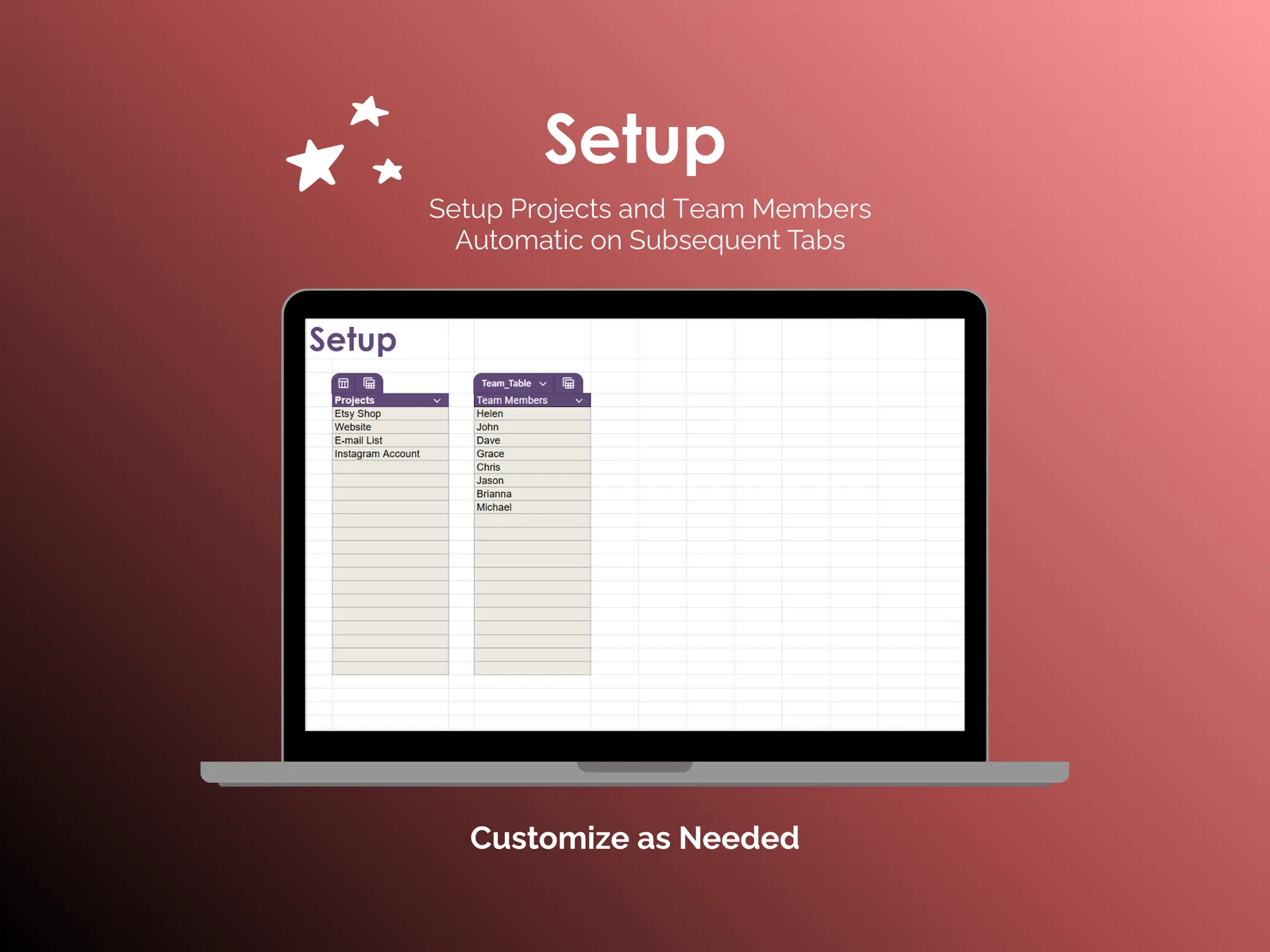 Time Tracker - Sheets - Setup