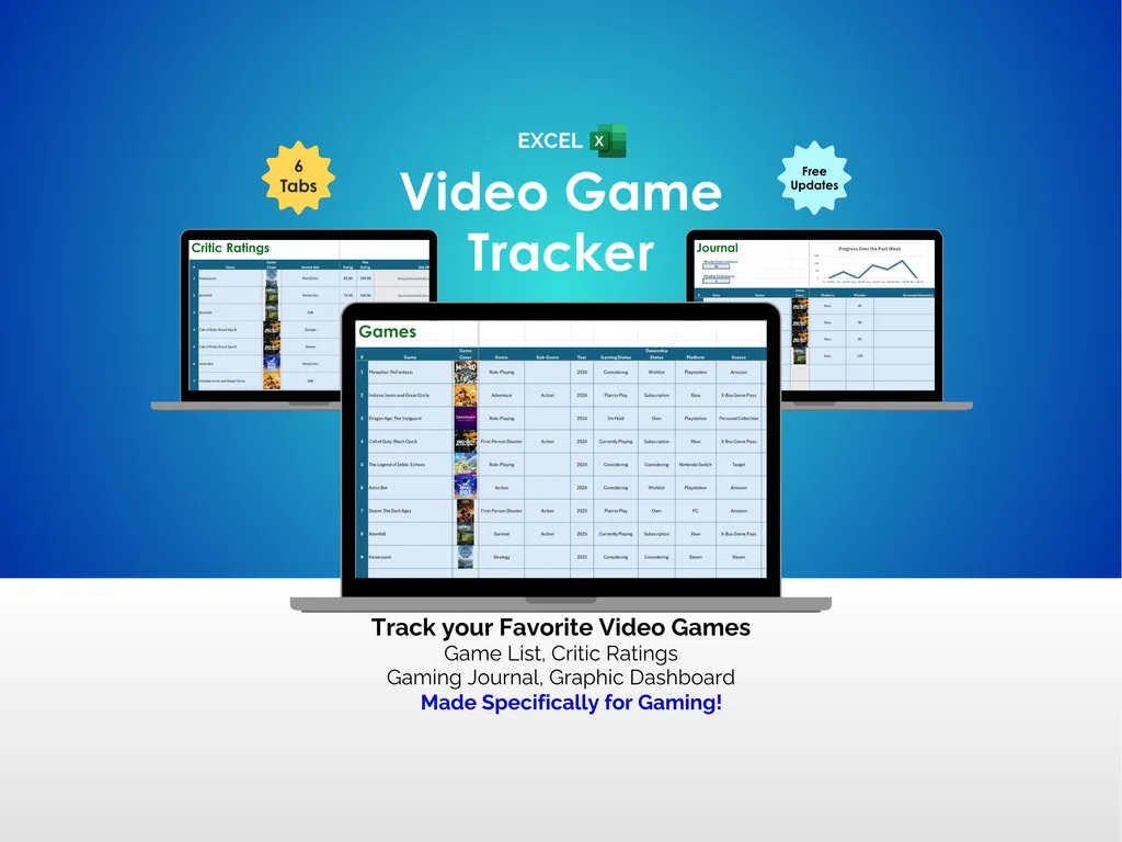 Video Game Tracker - Excel