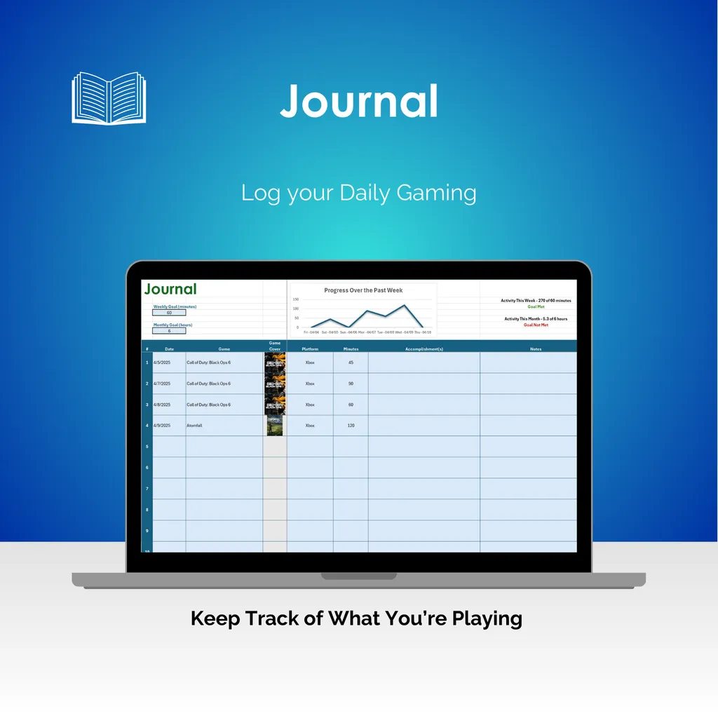 Video Game Tracker - Excel - Journal