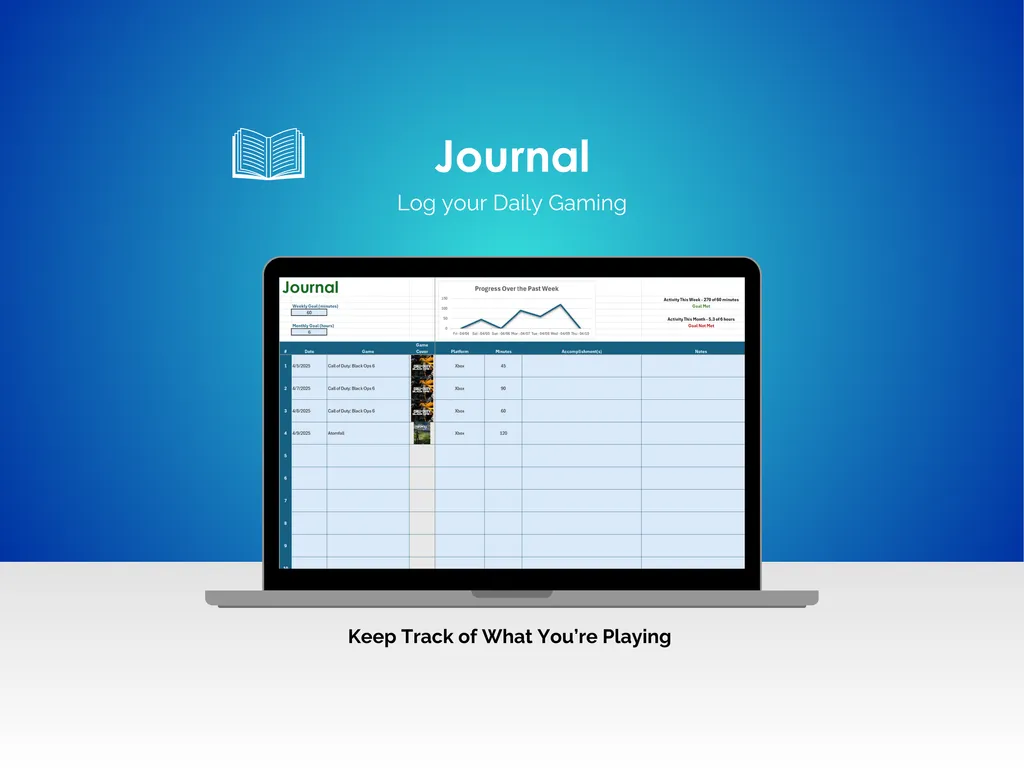 Video Game Tracker - Excel - Journal