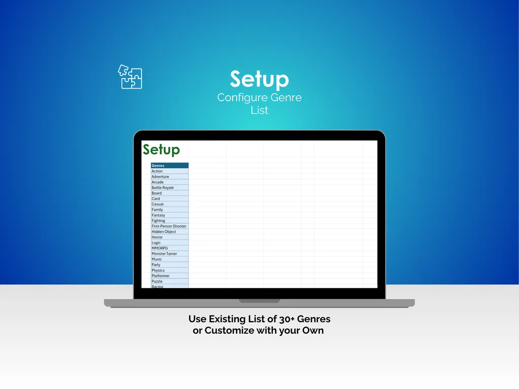 Video Game Tracker - Excel - Setup