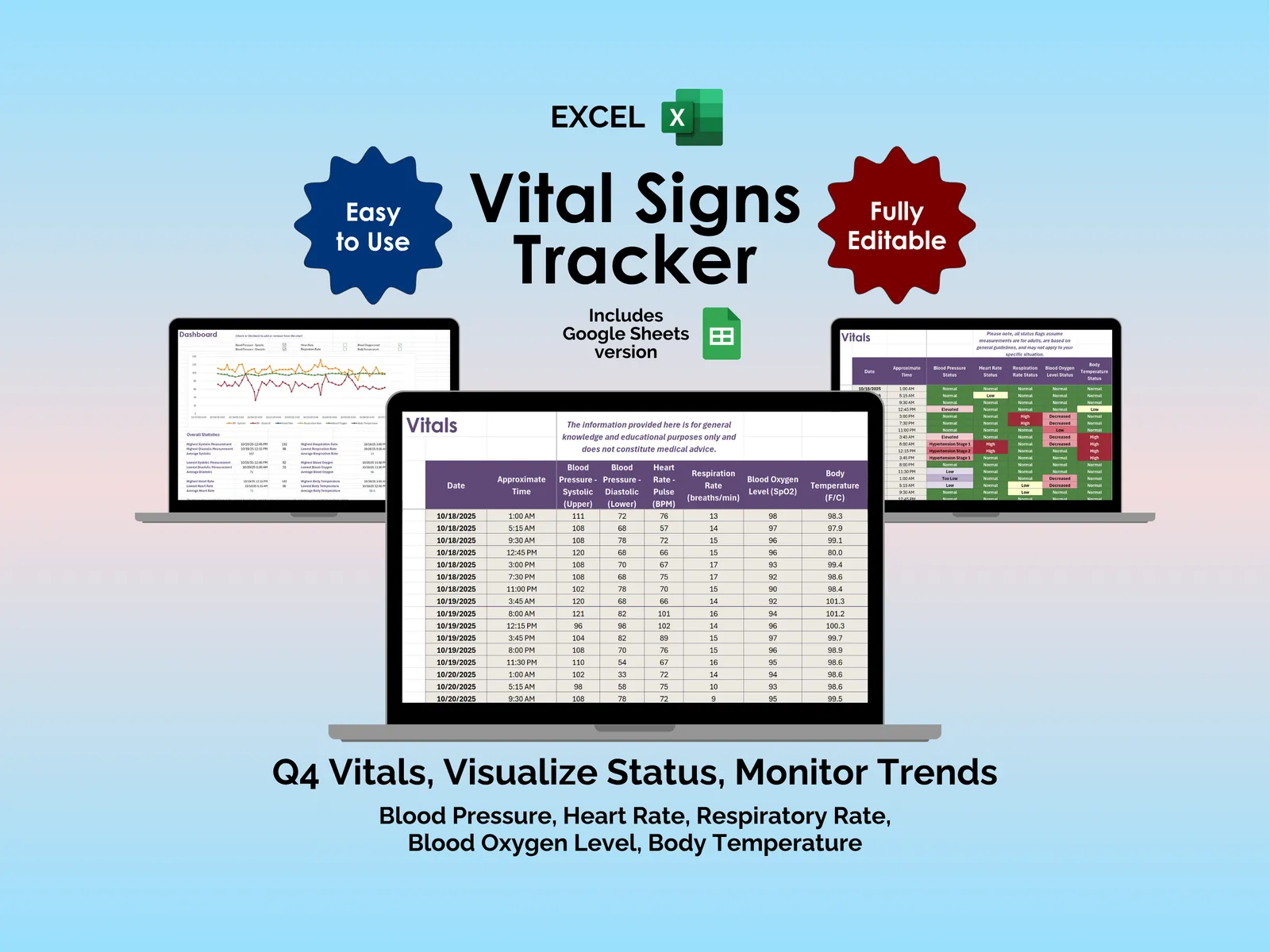 Vital Signs Tracker - Excel